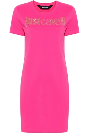 Roberto Cavalli Vestido camisero con logo y detalles