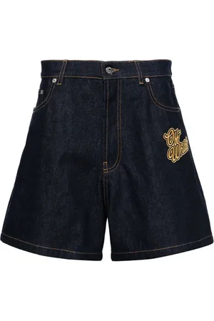 OFF-WHITE Shorts de mezclilla con parche del logo