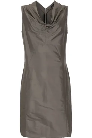 Uma Raquel Davidowicz Vestido midi de seda con cuello desbocado