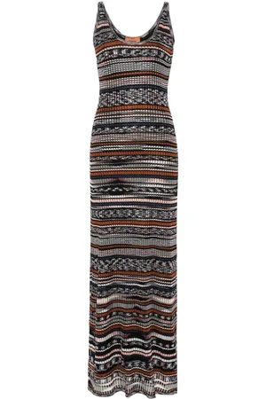 Missoni Vestido largo tejido con motivo de rayas