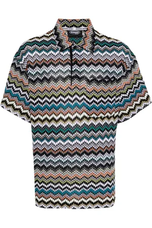 Missoni Playera tipo polo con motivo en zigzag