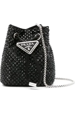 Prada Bolsa satinada mini con detalles de strass