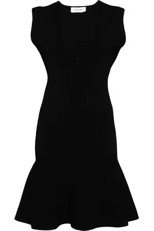 YVES SALOMON Vestido midi con dobladillo peplum
