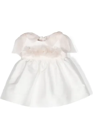 LA STUPENDERIA Vestido de seda con apliques florales