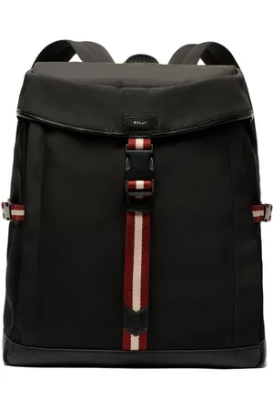 Bally Mochila con hebilla y motivo de rayas