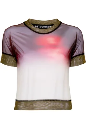 OTTOLINGER Playera de malla con estampado de caras