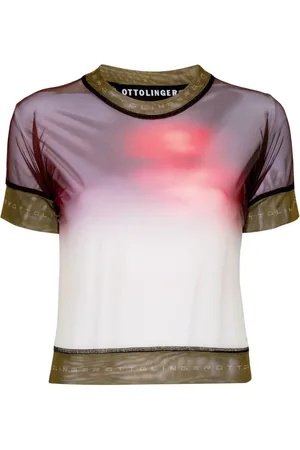 OTTOLINGER Playera de malla con estampado de caras