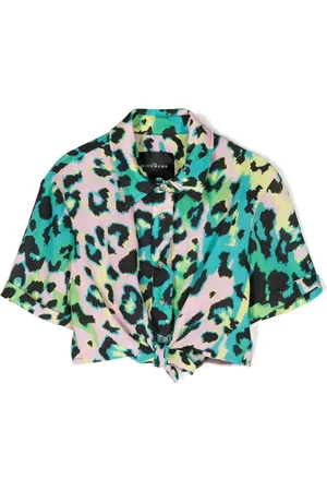John Richmond Blusa corta con estampado de leopardo