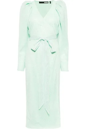 ROTATE Vestido midi bordado con lentejuelas