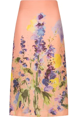 Silvia Tcherassi Falda Atira con estampado floral