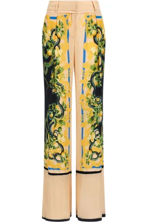 Roberto Cavalli Pantalones rectos con estampado floral