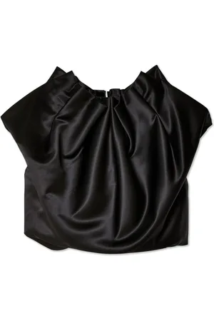 Simone Rocha Top satinado con pliegues en el cuello