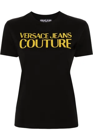VERSACE Playera con logo y glitter