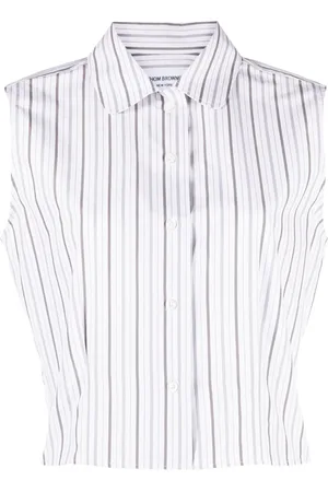 Thom Browne Camisa de popelina sin mangas