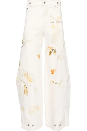 Feng Chen Wang Jeans rectos con tiro alto