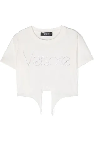 VERSACE Playera con logo y detalles strass