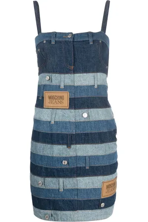 Moschino Vestido corto de mezclilla con diseño patchwork