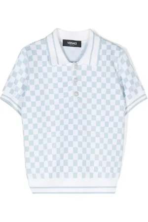 VERSACE Playera tipo polo con motivo de cuadros