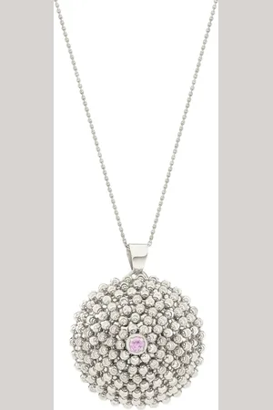 Officina Bernardi Collar Mimosa grande en oro blanco de 18kt con zafiro