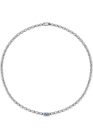 Officina Bernardi Collar Lumen en oro blanco de 18kt con diamante y zafiro
