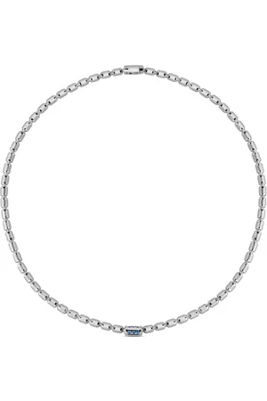 Officina Bernardi Collar Lumen en oro blanco de 18kt con diamante y zafiro