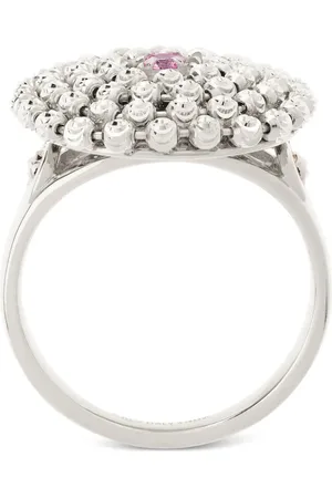 Officina Bernardi Anillo Mimosa en oro blanco de 18kt con zafiro