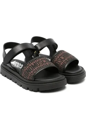Moschino Sandalias con puntera abierta y logo en jacquard