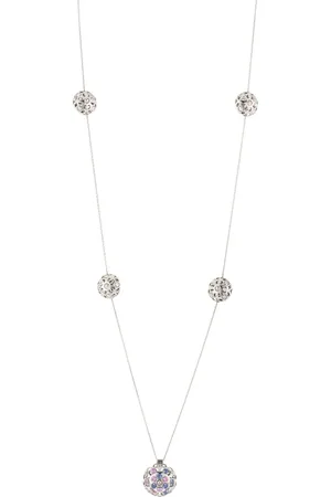 Officina Bernardi Collar Damasco Station en oro blanco de 18kt con zafiros