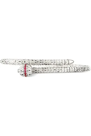 Officina Bernardi Brazalete Ophidia en oro blanco de 18kt con rubí
