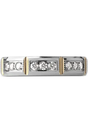 Officina Bernardi Anillo Lumen en oro blanco y amarillo de 18kt con diamante