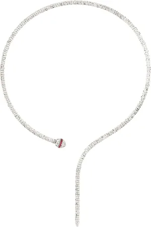 Officina Bernardi Collar Ophidia en oro blanco de 18kt con rubí