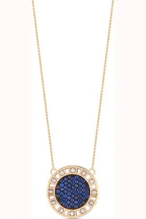 Officina Bernardi Collar SenzaTempo grande en oro amarillo de 18kt con diamantes y zafiros
