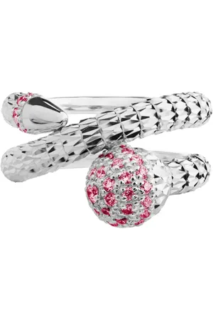 Officina Bernardi Anillo Ophidia en oro blanco de 18kt con rubí