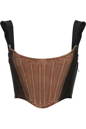 MUGLER Corset corto de mezclilla