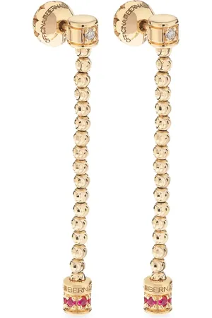 Officina Bernardi Aretes Moon en oro amarillo de 18kt con rubí