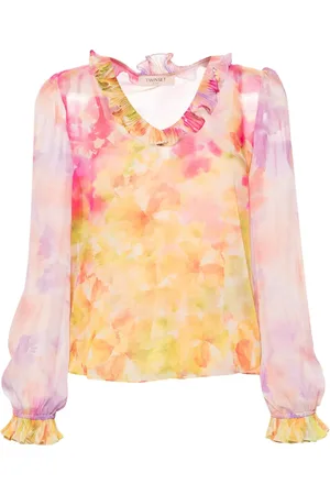 Twin-Set Blusa de georgette con estampado floral