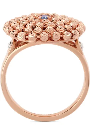Officina Bernardi Anillo Mimosa en oro rosa de 18kt con zafiro