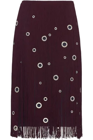 Prada Falda midi con flecos