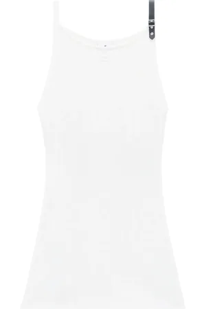 Courrèges Vestido tejido de canalé con parche del logo