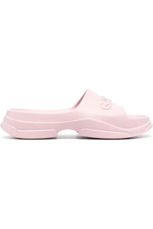 Ganni Flip flops con logo en relieve y suela gruesa