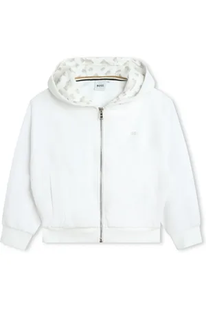 HUGO BOSS Hoodie con cierre y logo estampado
