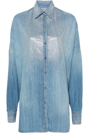 ERMANNO SCERVINO Camisa de mezclilla con detalles de strass