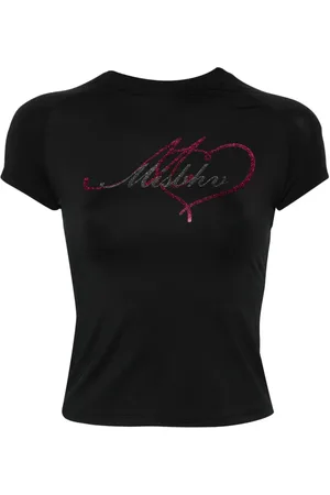 MISBHV Playera con logo de glitter