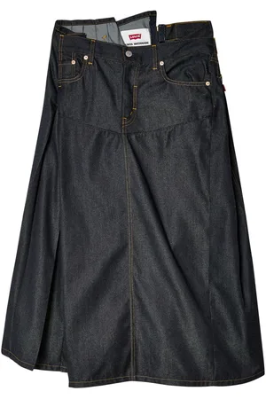 JUNYA WATANABE Falda midi de mezclilla con diseño asimétrico