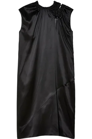 Simone Rocha Vestido midi de seda fruncido