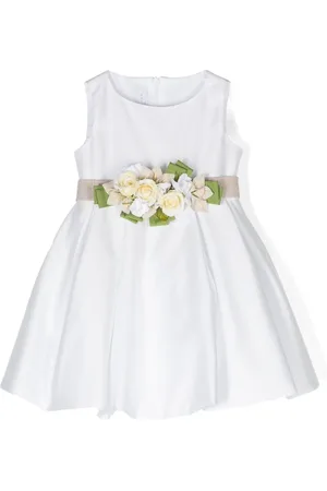 COLORICHIARI Vestido con cinturón y aplique floral