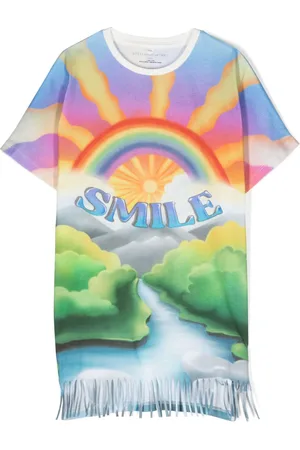 Stella McCartney Vestido estilo playera con ilustración estampada