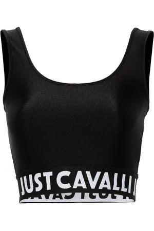 Roberto Cavalli Top corto con logo en la pretina