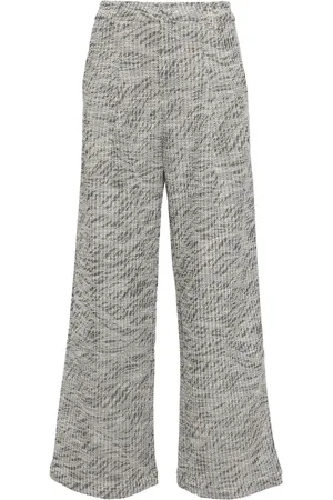 B+AB Pantalones tejidos de canalé acampanados