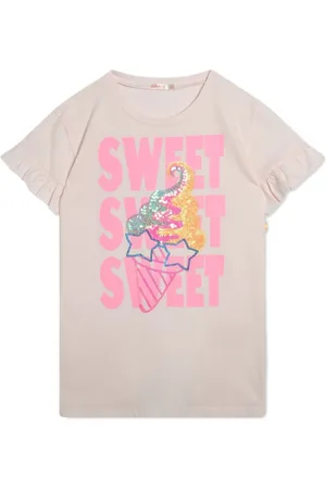 Billieblush Vestido estilo playera con eslogan estampado